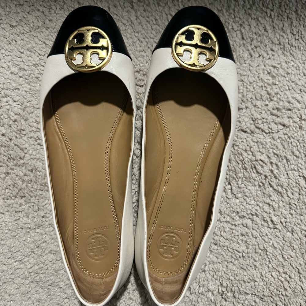 Tory Burch Black and White Flats
